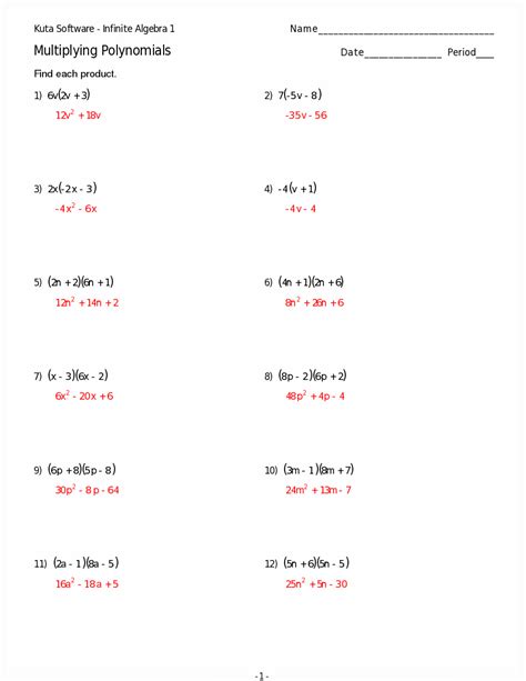 Multiplying Polynomials Answer Key Algebra 2 Reader