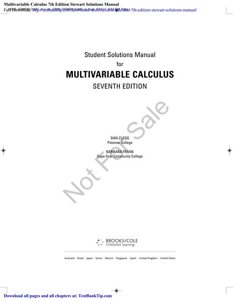 Multivariable Calculus 7th Edition Solutions Reader
