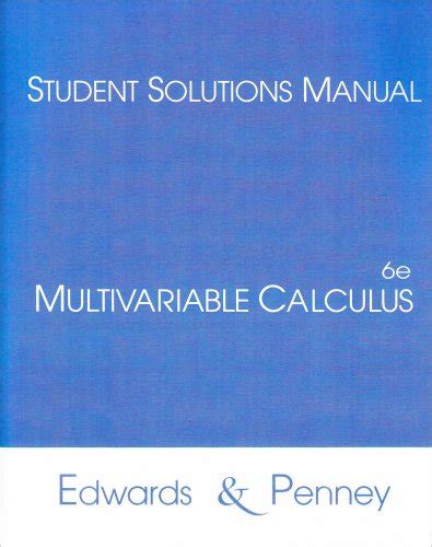 Multivariable Calculus Edwards Penney Solutions Epub