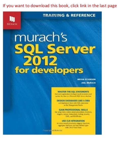 Murach/s SQL Server 2012 for Developers Ebook Epub