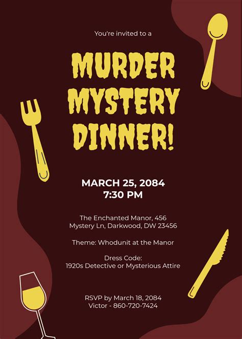 Murder Mystery Invitation Template Free