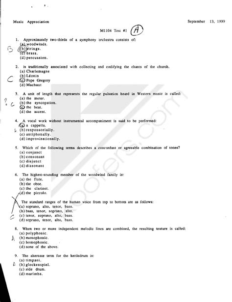 Music Appreciation Test 2 Answers Doc