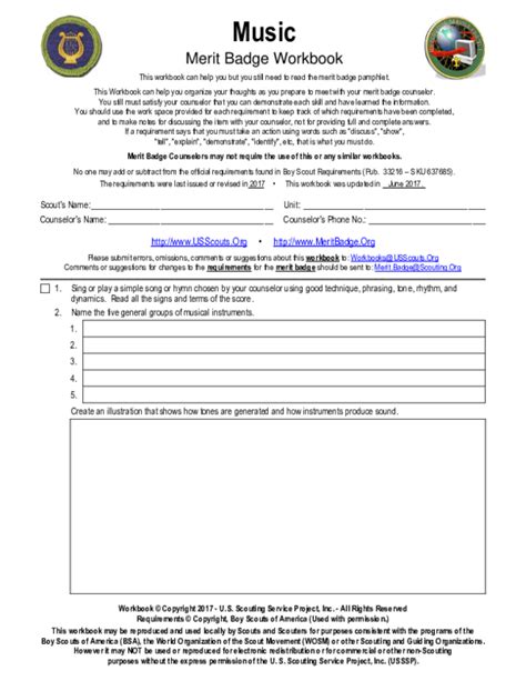 Music Merit Badge Worksheet Answers Epub