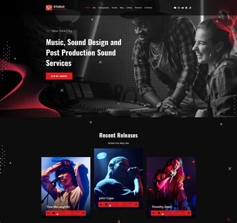Music Producer Website Templates