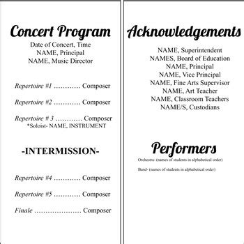 Music Programme Template