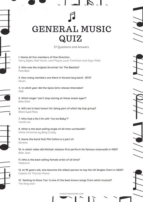 Music Quiz Questions And Answers 2011 Doc