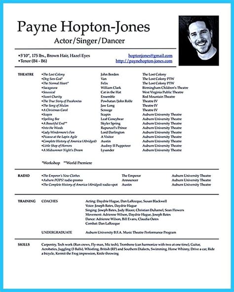 Musical Theatre Resume Template: A Comprehensive Guide