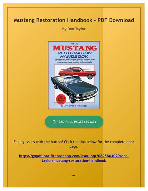 Mustang Restoration Handbook Ebook Doc