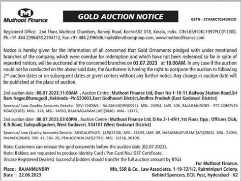 Muthoot Finance Gold Auction: A Comprehensive Guide to Valuable Opportunities