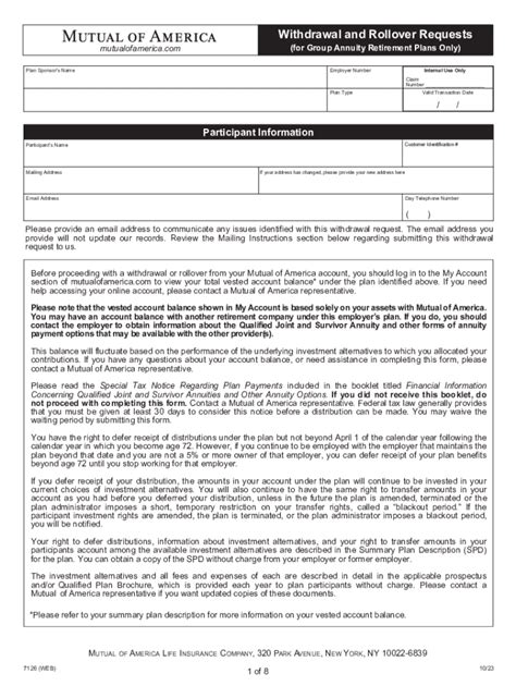 Mutual of America Withdrawal Form: Step-by-Step Guide to Withdraw Your Retirement Savings