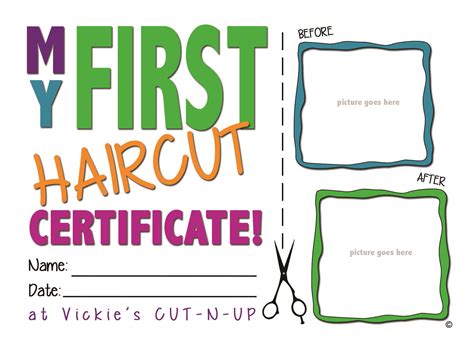 My First Haircut Certificate Free Printable