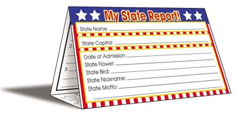 My State Report Classroom Desk Cards Doc