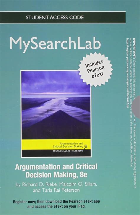 MySearchLab with Pearson eText Standalone Access Card for Critical Thinking and Communication The Use of Reason in Argument 7th Edition PDF