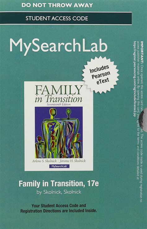 MySearchLab with Pearson eText Standalone Access Card for Family in Transition 17th Edition Epub