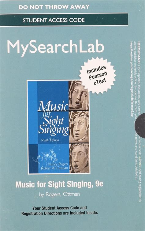 MySearchLab with Pearson eText Student Access Card for Music for Sight Singing 9th Edition Kindle Editon