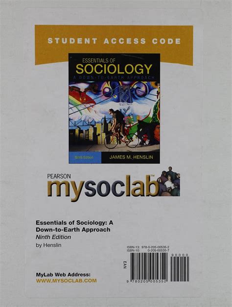 MySocLab Pegasus Student Access Code Card for Essentials of Sociology standalone 8th Edition Epub