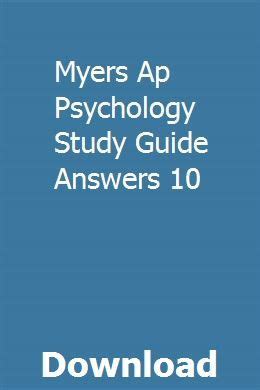 Myers Ap Psychology Study Guide Answers Kindle Editon