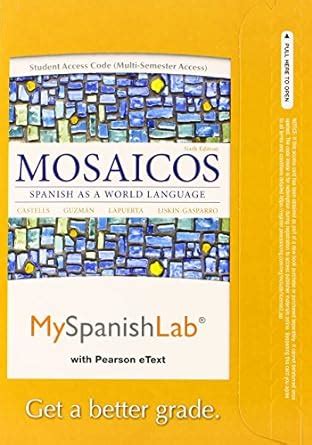 Myspanishlab Mosaicos Answer Key Kindle Editon