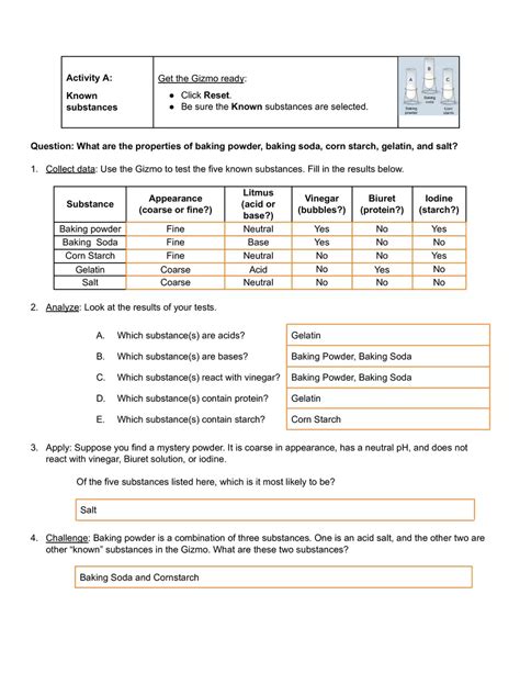 Mystery Powder Analysis Gizmo Answers Doc