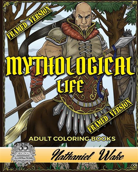 Mythological Life Adult Coloring Book HAND DRAWN FRAMED VERSION Digital App Friendly Epub