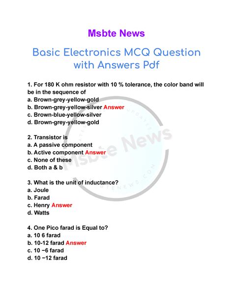 N2 Electronics Questions And Answers Doc