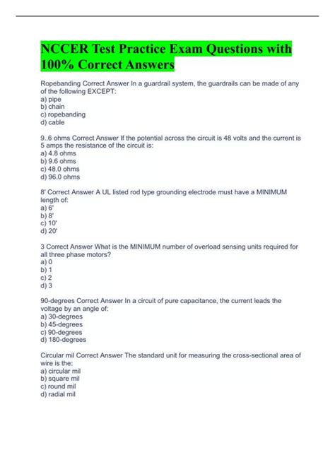 NCCER INSTRUMENTATION TEST ANSWERS Ebook PDF