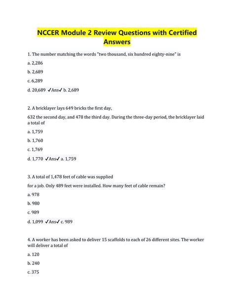 NCCER TEST ANSWERS FOR INDUSTRIAL CARPENTRY Ebook Reader