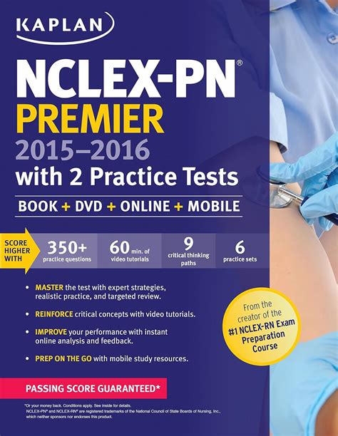 NCLEX-PN Premier 2015-2016 with 2 Practice Tests Book DVD Online Mobile PDF