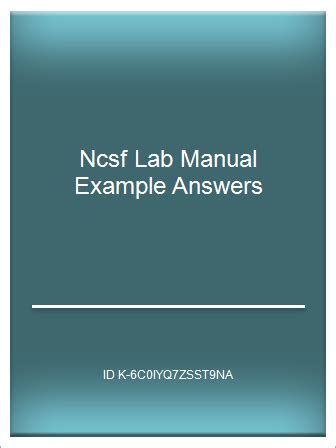 NCSF LAB MANUAL ANSWER KEY Ebook Doc