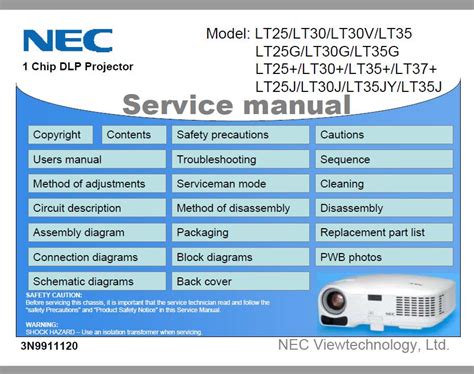 NEC LT35 SERVICE MANUAL Ebook Doc