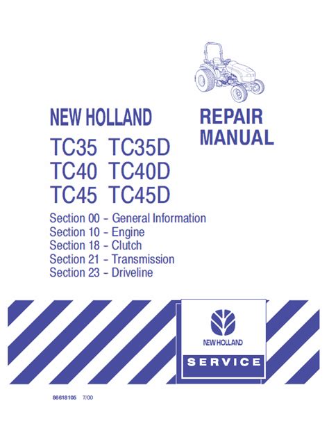 NEW HOLLAND TC45D SERVICE MANUAL Ebook Kindle Editon