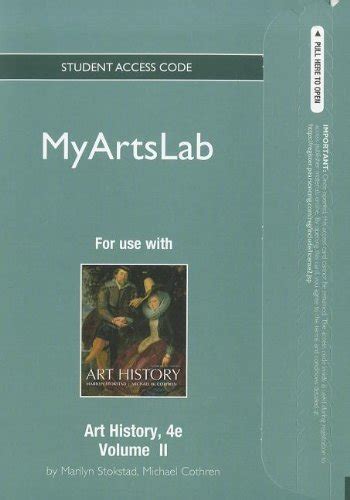 NEW MyArtsLab Student Access Code Card for Art History Volume 2 standalone 4th Edition