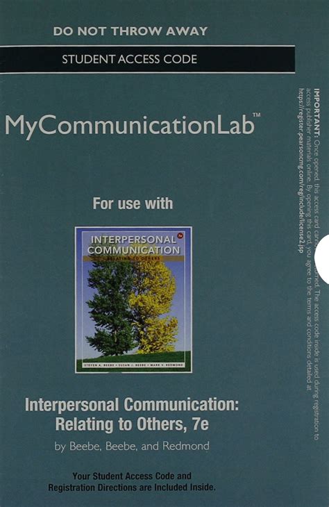 NEW MyCommunicationLab with Pearson eText Standalone Access Card for Interpersonal Communication Relating to Others 7th Edition Reader