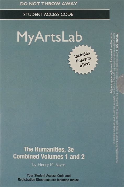 NEW MyLab Arts with Pearson eText Standalone Access Card for Handbook for the Humanities Doc