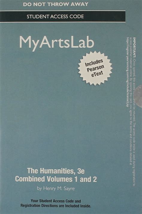 NEW MyLab Arts with Pearson eText Standalone Access Card for Handbook for the Humanities