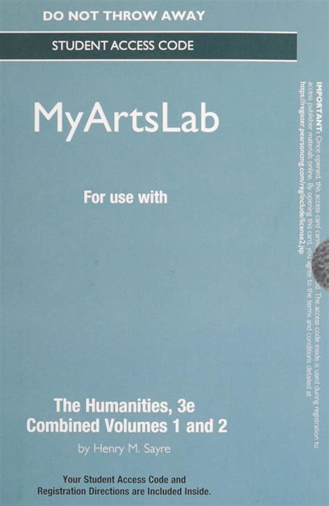 NEW MyLab Arts without Pearson eText Standalone Access Card for Handbook for the Humanities