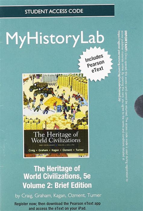 NEW MyLab History Student Access Code Card for Heritage of World Civilizations Volume 2 standalone Doc