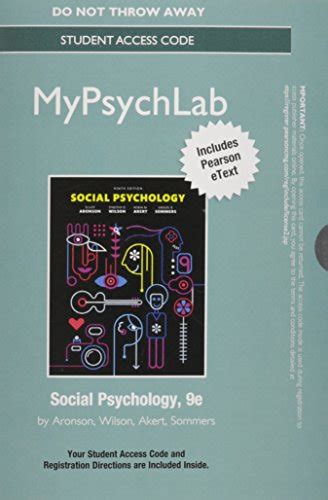 NEW MyLab Psychology with Pearson eText Standalone Access Card for Social Psychology 9th Edition Reader