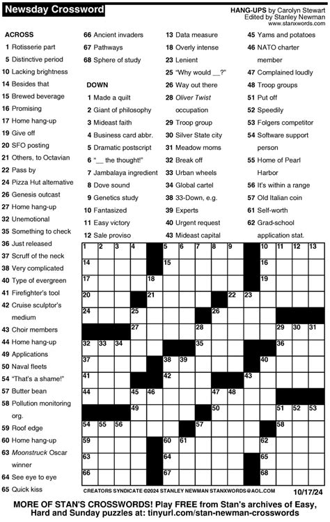 NEWSDAY CROSSWORD PUZZLE SOLUTION Ebook PDF