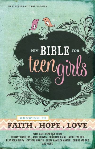 NIV Bible for Teen Girls Hardcover Growing in Faith Hope and Love Reader