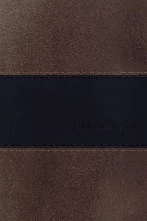 NIV Chronological Study Bible Leathersoft Brown Navy Signature Reader