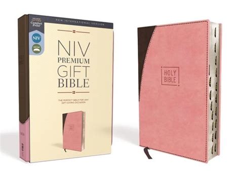 NIV Gift Bible Leathersoft Pink Brown Indexed Red Letter Edition Doc