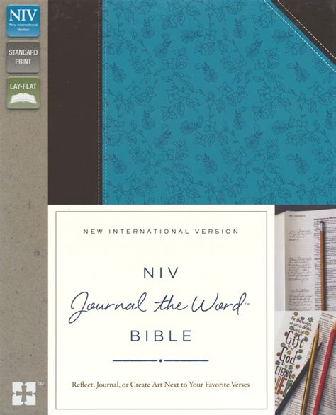 NIV Holy Bible Journal Edition Imitation Leather Brown Blue Reader