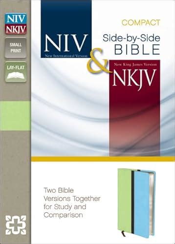 NIV NKJV Side-by-Side Bible Compact Leathersoft Green Blue Two Bible Versions Together for Study and Comparison Reader