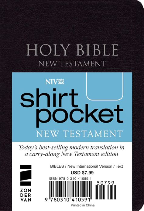 NIV Shirt-Pocket New Testament Leather-Look Black Reader