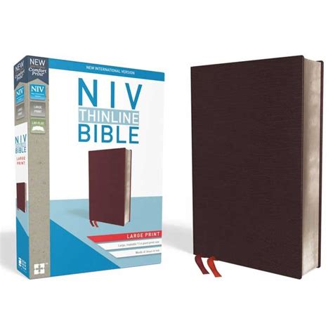 NIV Thinline Bible Giant Print Bonded Leather Burgundy Indexed Red Letter Edition Comfort Print Epub