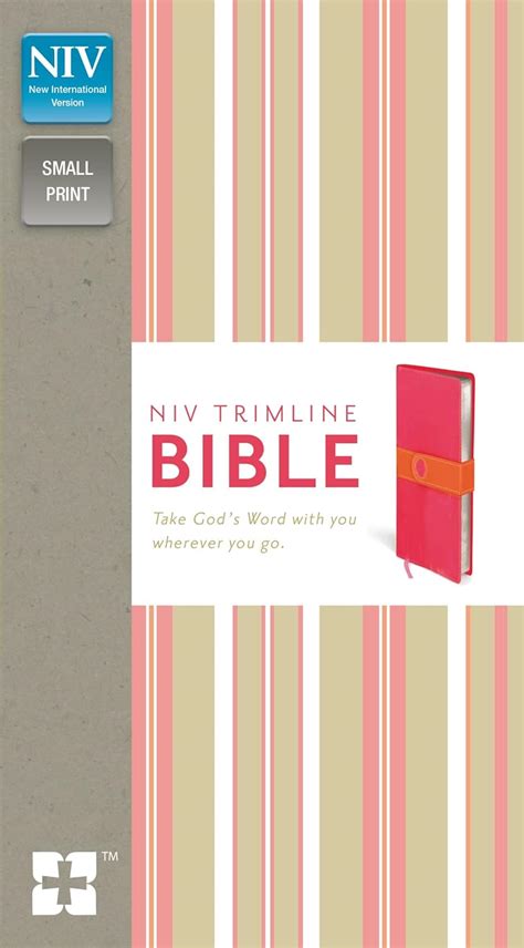 NIV Trimline Bible Imitation Leather Pink Orange Red Letter Edition Reader