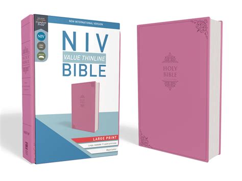 NIV Value Thinline Bible Large Print Leathersoft Pink Comfort Print Doc