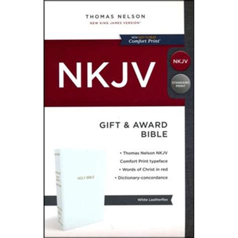 NKJV Gift and Award Bible Leather-Look White Red Letter Edition Comfort Print Reader