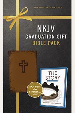 NKJV Graduation Gift Bible Pack for Him Brown Red Letter Edition Reader